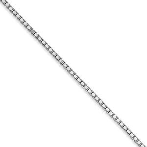 1.5mm, 14k White Gold, Box Chain Necklace, 16 Inch